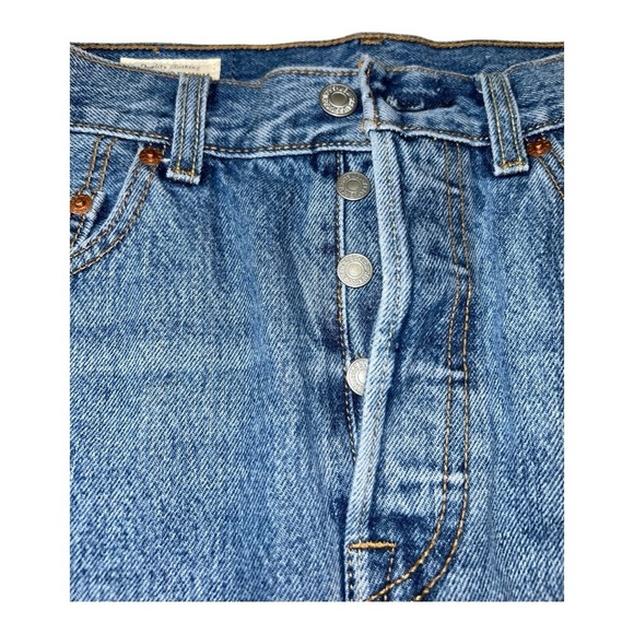 LEVI’S WOMEN DECONSTRUCTED MIDI SKIRT  Blue Denim size 26 US Equivalent: Small - Picture 7 of 12